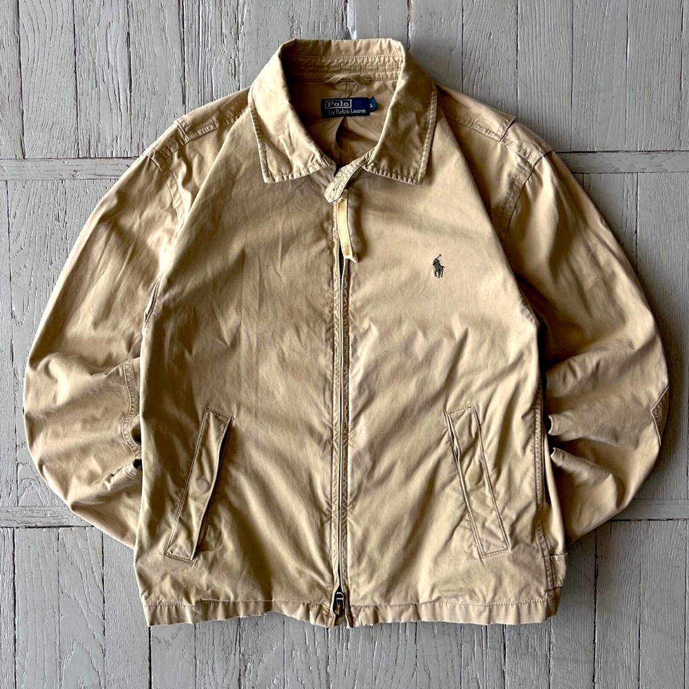 Polo Ralph Lauren Collaared Harrington Cotton Preppy Classic Jacket Beige XL